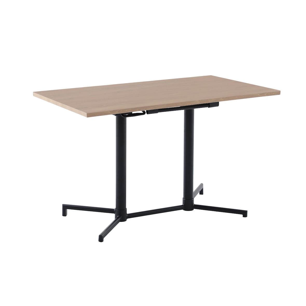 METRO PROFESSIONAL Inklapbare bistrotafel Aveiro, staal, houtprint, 120 x 70 cm, rechthoekig, naturel/zwart