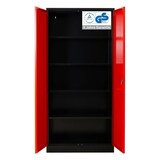 thumbnail of PROREGAL Stahlschrank BEE mit 7 lackierten Fachböden | HxBxT 195x92x42cm | Schwarz-Rot | Werkstattschrank Werkzeugschrank Aktenschrank