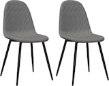 thumbnail of Décoshop26 - Set aus 2 Esszimmerstühlen mit Rautenmuster in hellgrauem Samtstoff und Metall DEC025512