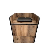 thumbnail of Poubelle professionnel en bois marron pour snack et restauration rapide
