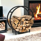 thumbnail of DanDiBo Kaminholzregal Innen Metall Schwarz Stehend Rund 60 cm Kaminholzständer 96468 Kaminholzhalter Brennholzregal Feuerholzregal