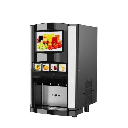 Distributeur a jus réfrigéré 4 saveurs panneaux de facade  rétroéclairage led  capacités 4+4+4+4 litres 475x600x825 JUICES 4 noir