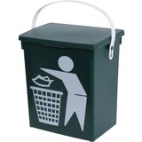 thumbnail of 2x Mülleimer Müllbehälter Abfalleimer Kunststoff Grün + Grau 23x19x16 cm Bioabfall Klappdeckel