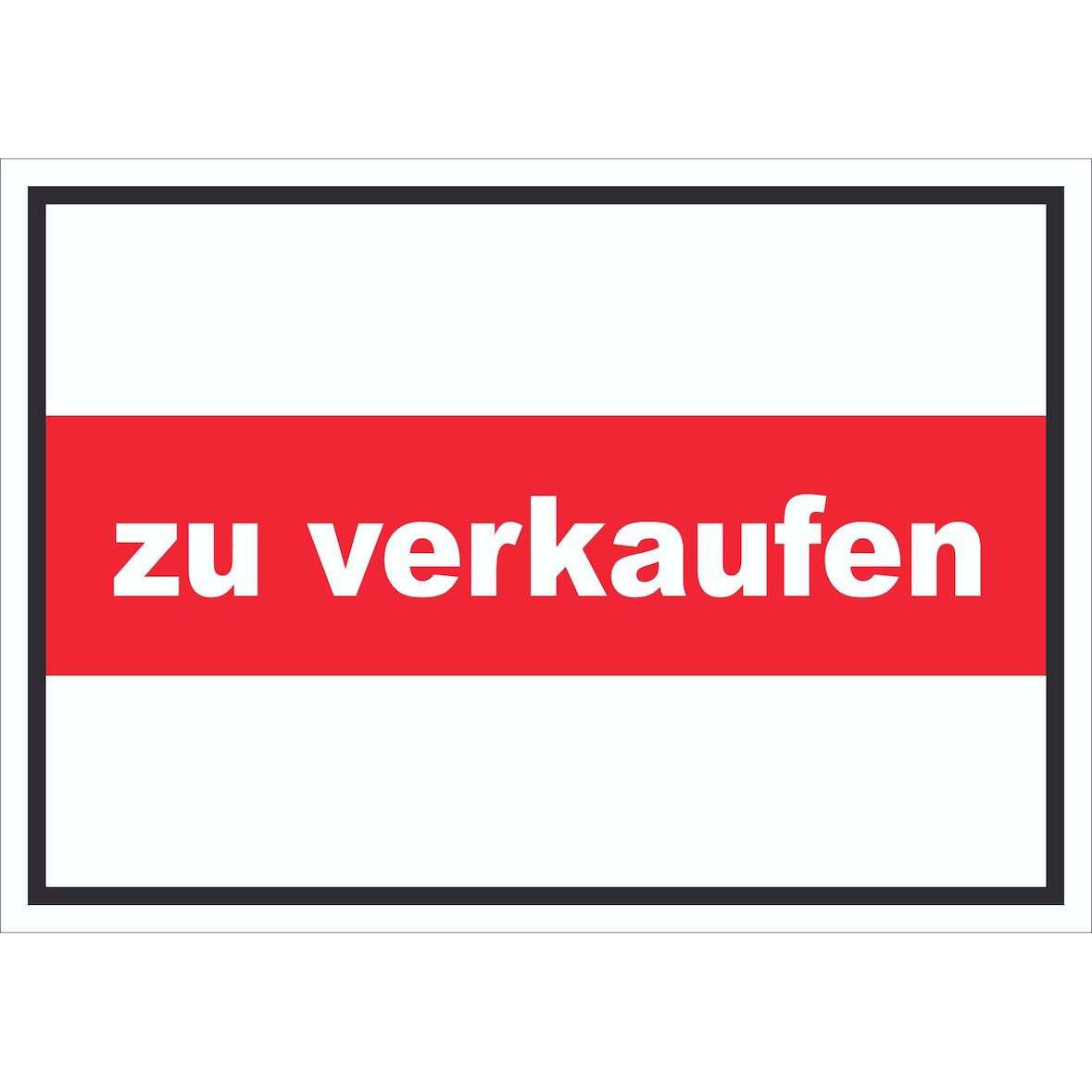 zu verkaufen Schild mit Text Verkaufsschild A5 Rückseite selbstklebend