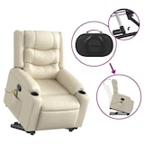 thumbnail of vidaXL Massagesessel mit Aufstehhilfe Creme Kunstleder