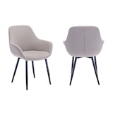 thumbnail of SalesFever set van 2 fauteuils | hoes bouclé stof | metalen stoelpoten | B 64 x D 59 x H 86 cm | taupe - zwart mat