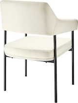 thumbnail of tectake Armlehnstuhl Doé, gepolstert, Stahlbeine  - 4er Set Webstoff off-white/schwarz
