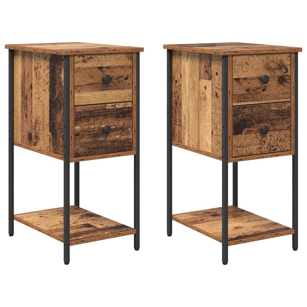 vidaXL Nachttisch 2 pcs Altholz 32 x 42 x 70 cm Holzwerkstoff