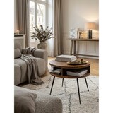 thumbnail of Couchtisch Sheesham Massivholz / Metall 60x45x60 cm Tisch Wohnzimmer, Design Beistelltisch mit Ablage, Kleiner Wohnzimmertisch Rund