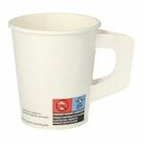 thumbnail of 2000x Henkelbecher Kaffeebecher weiß Pappe beschichtet 180 ml