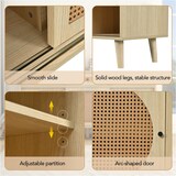 thumbnail of Merax Sideboard Landhausstil mit Schublade und 6 Fächer, Kommode mit Rattangeflecht, Anrichte, TV-Board, B:140cm