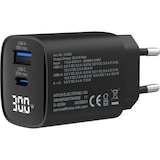 thumbnail of InLine® USB PD Netzteil, GaN Ladegerät, QC, USB-C + USB-A, 30W, mit Display