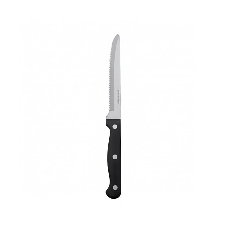 Coltello Bistecca Manico Nero Ulisse Seghettato Confezione Da 12