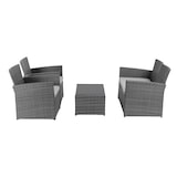 thumbnail of METRO PROFESSIONAL Lounge para exterior Brantford 4 peças, aço/ vime sintético, 2 poltronas, 1 sofá de 2 lugares, 1 mesa de centro, cinzento