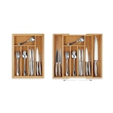 thumbnail of Relaxdays Besteckkasten, ausziehbar, Bambus Schubladeneinsatz, HBT 5,5x39x35,5 cm, Besteckeinsatz für Schubladen, natur