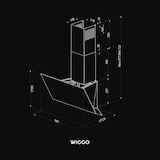 thumbnail of Wiggo WE-D632G(B) - Schuine Afzuigkap - 60cm - Zwart Dubbel Glas
