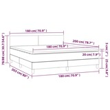 thumbnail of vidaXL Boxspringbett mit Matratze & LED Dunkelgrau 180x200 cm Stoff