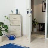 thumbnail of Relaxdays Türkordel Klemmschutz, 2er Set, Türstopper Klinke, Baby Türsicherung, weich, Baumwolle, 57 cm, beige/blaugrau