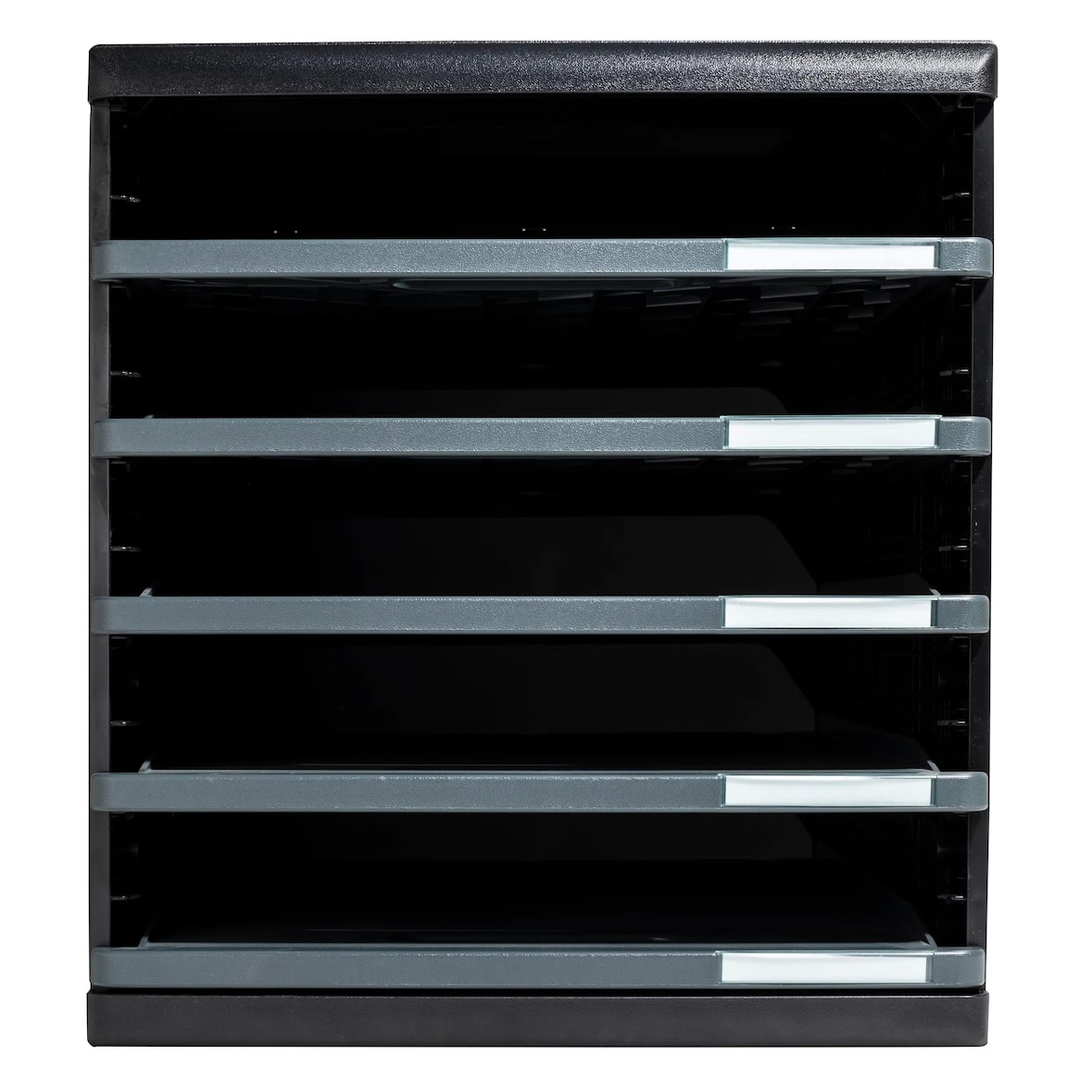 Exacompta 303714D 1x MODULO modulaire ladenbox met 5 open laden voor A4+ documenten, Ecoblack, zwart