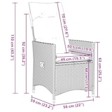 thumbnail of vidaXL Tuinstoelen 2 st verstelbaar met kussens poly rattan grijs