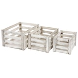 thumbnail of 3er Set Holzkiste HWC-C56, Weinkiste Dekokiste Aufbewahrungskiste Obstkiste, Shabby-Look Vintage ~ weiß, shabby