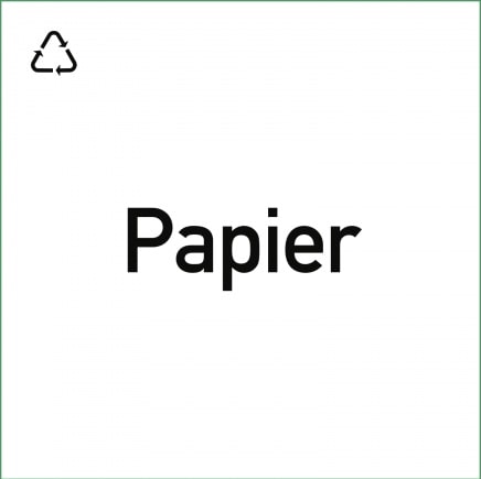 Ein weißes Quadrat mit einem Recycling-Symbol.
