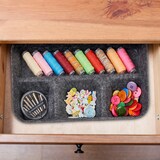 thumbnail of Relaxdays Schubladen Organizer Filz, Ordnungssystem Schreibtisch, HBT 5,5 x 29,5 x 19 cm, 4 Fächer, Filzkorb, dunkelgrau