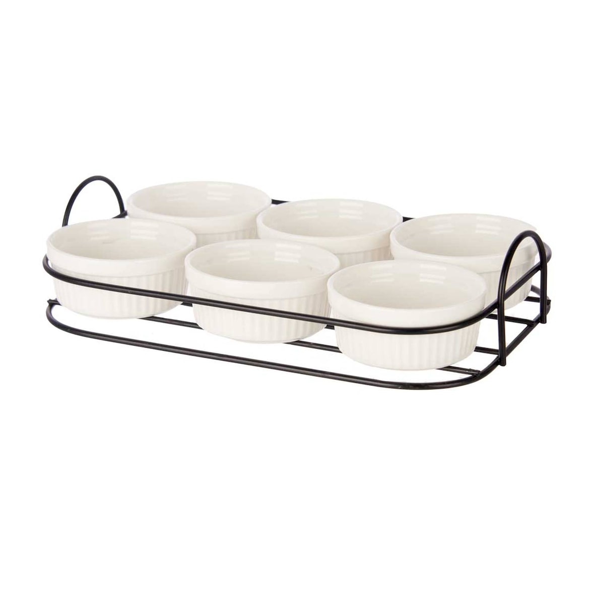 San Ignacio VESSIA - Juego de 6 Boles Aperitivo de Porcelana 80ml con Soporte