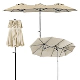 thumbnail of Doppelschirm Sonnenschirm Kurbelschirm 3 x 1,5 m knickbar Garten Oval beige : Natur/Beige