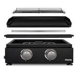 thumbnail of H.Koenig Plancha PLX1022 Gasgrill mit 2 U-Brenner aus Edelstahl, Stromversorgung für Propan oder Butan, Temperatur einstellbar bis 350 °C