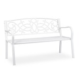 thumbnail of Relaxdays Gartenbank, nostalgisch, 2 Sitzer, wetterfest, Gusseisen & Stahl, Premium Sitzbank, HBT: 78x124,5x58 cm, weiß