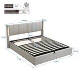 thumbnail of Multifunktionsbett 140x200 mit USB, LED-Beleuchtung, verstellbarem Kopfteil und wasserdichtem Material mit intelligenter Steuerung Grau