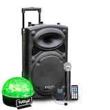 thumbnail of Enceinte sur batterie 800W Bluetooth USB + Micros IBIZA PORT15VHF-BT + Jeu de lumière Festinight SIXMAGIC, SONO DJ SOIREE
