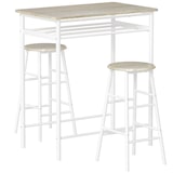 thumbnail of HOMCOM juego de mueble de bar set de mesa alta y 2 taburetes con estante de almacenamiento y marco de metal para cocina comedor 80x50x90 cm