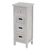 thumbnail of Kommode T18, Schubladenschrank Schrank, 4 Schubladen, 74x30x25cm Shabby-Look Vintage ~ grau
