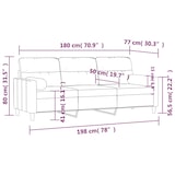 thumbnail of vidaXL 3-Sitzer-Sofa mit Zierkissen Schwarz 180 cm Stoff