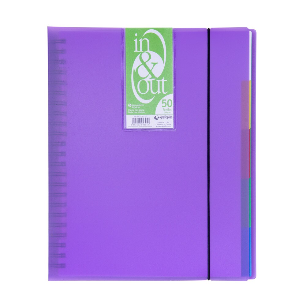 Carpeta de 50 fundas extraíbles "In&Out" translúcida violeta