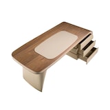 thumbnail of Angel Cerdá Bureau en noyer et bois recouvert de simili-cuir crème 3268C 215 x 80 x 75