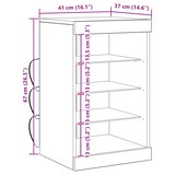 thumbnail of vidaXL Sideboard mit LED-Leuchten Altholz 41x37x67 cm
