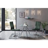 thumbnail of SalesFever Bistro eettafel rond Ø 100 cm | tafelblad glas | onderstel chroom | B 100 x D 100 x H 75 cm | transparant chroom