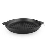 thumbnail of Ø30cm Grillpfanne aus Gusseisen Bräter mit Pressdeckel Glasdeckel Pfannenwender Schmortopf zwei Griffe Servierpfanne Grill