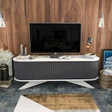 thumbnail of Dmora Mobile porta TV Desteve, Credenza da soggiorno, Armadio basso per TV, Base parete attrezzata, 180x43h60 cm, Antracite e Bianco
