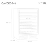 thumbnail of Les Petits Champs 46 flessen ingebouwde wijnkoelkast CAVCEDB46 Black Edition, Capaciteit 137L, 2 Temperatuurzones, van 5°C tot 22°C, Anti-UV, LED