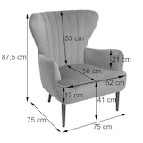 thumbnail of Lounge-Sessel HWC-K37, Cocktailsessel Polstersessel Sessel, Samt (280g/m²) ~ creme-beige
