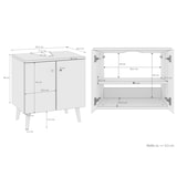 thumbnail of Waschtisch Bad-Unterschrank grau Wandmontage oder stehend V-90.59-01WU