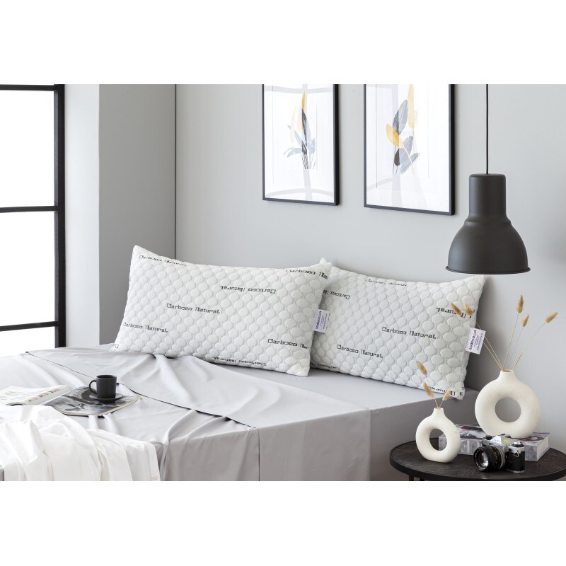TODOCAMA Pack 2 Almohadas Viscoelásticas 70x36 cm Copos de Carbono Firmeza Media-Alta