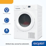 thumbnail of Exquisit Wärmepumpentrockner, 8kg Trockner mit 16 Programmen, Startzeitvorwahl, Knitterschutz, TWP803-030E weiss