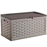 thumbnail of Cassapanca baule da esterno in resina con seduta Rattan Antracite con rotelle