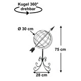 thumbnail of DanDiBo Sonnenuhr Garten Metall Globus 101806 Modern Stehend Sonnenuhr aus Schmiedeeisen 72 cm Gartenuhr Gartendeko