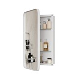 thumbnail of Spiegelschrank Bad Metall Glas Weiß 76x51x12 cm mit verstellbaren Einlegeböden, Wandmontage oder Unterputz, modernes Design und Stauraum
